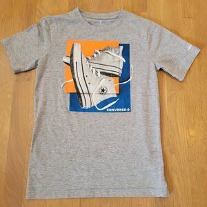 Converse Chuck Taylor T Shirt Youth Large Gray Short Sleeve All-Star High Tops